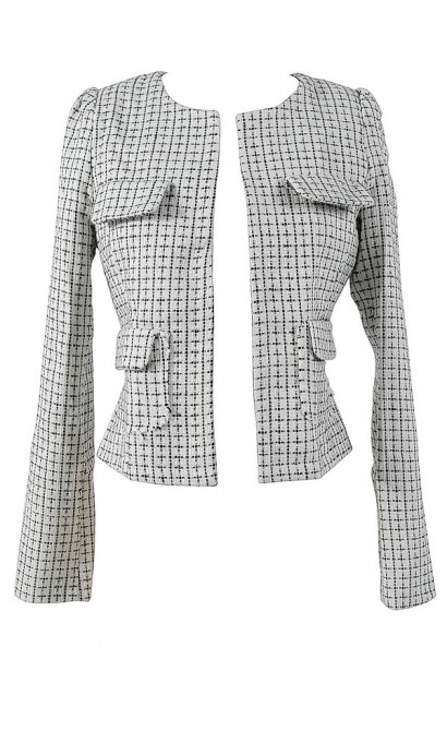 Chic Black and Ivory Chanel Inspired Blazer